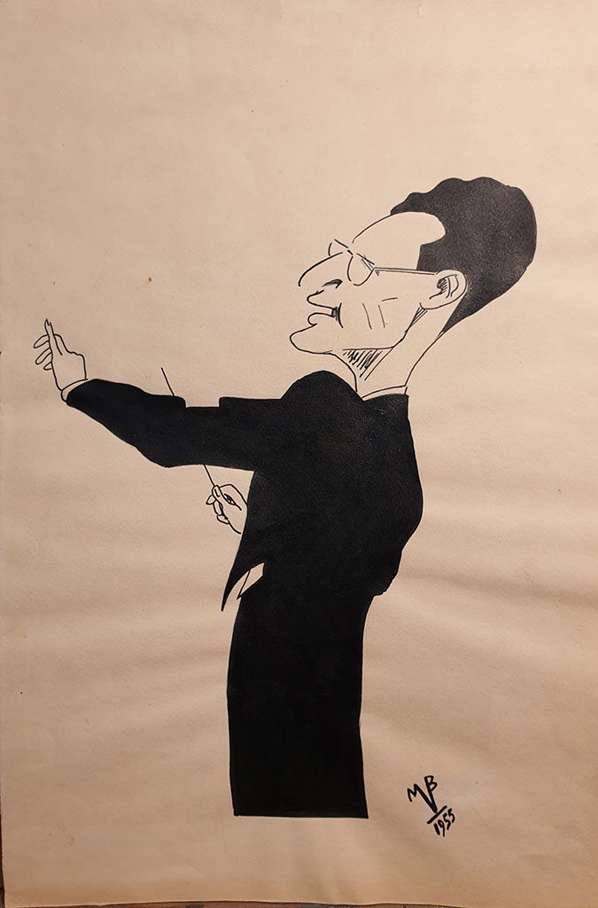 Kurt Sanderling, Papier, Tusche, 1955 Kurt Sanderling, Papier, Tusche, 1955