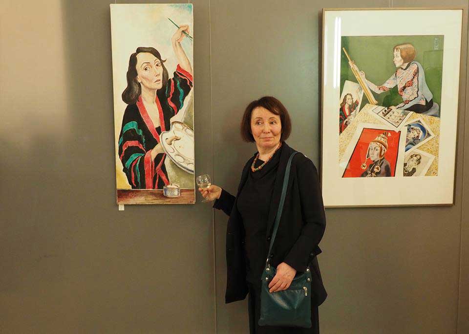 Nina Werzhbinskaja-Rabinowich und zwei ihre Selbstbildnisse