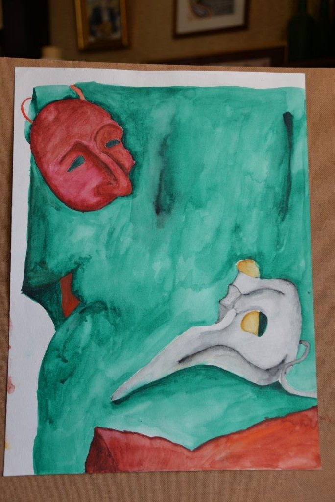 “Two masks”, Sofia M., 12 years